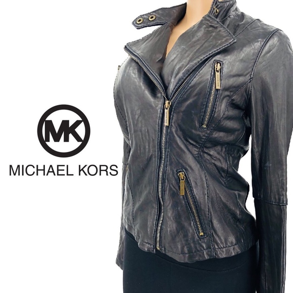 Michael Kors Jackets & Blazers - Michael Kors Leather Zip Motor Biker Jacket